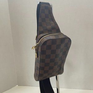 Louis Vuitton Geronimo's Damier Ebene Crossbody Bum/Shoulder Bag Unisex (49189)